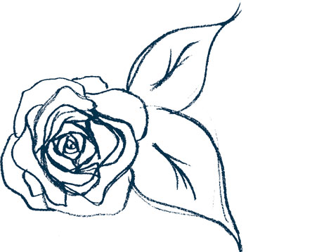 como dibujar una rosa